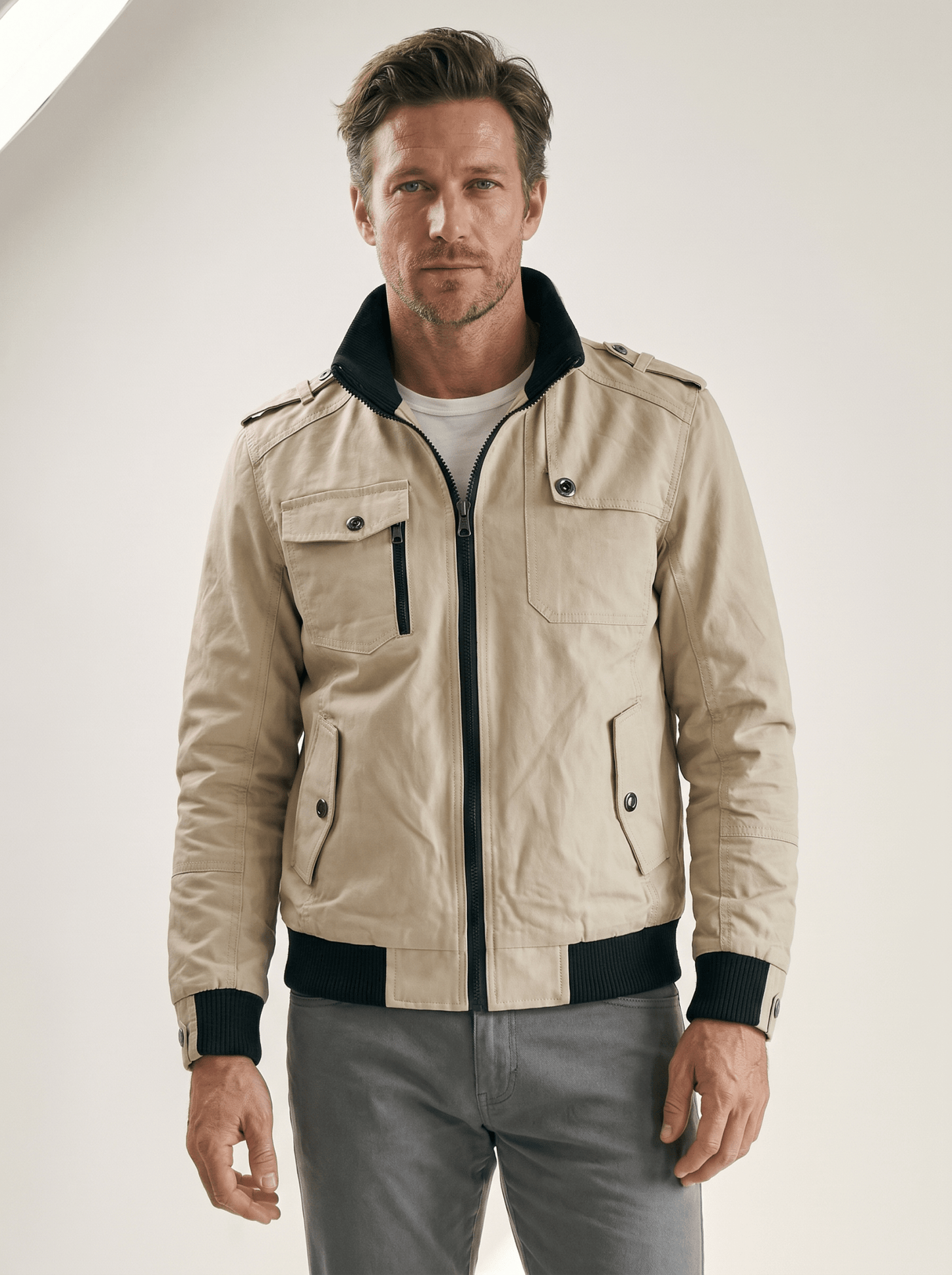 Military Stand - Collar Bomber Jacket - vencé
