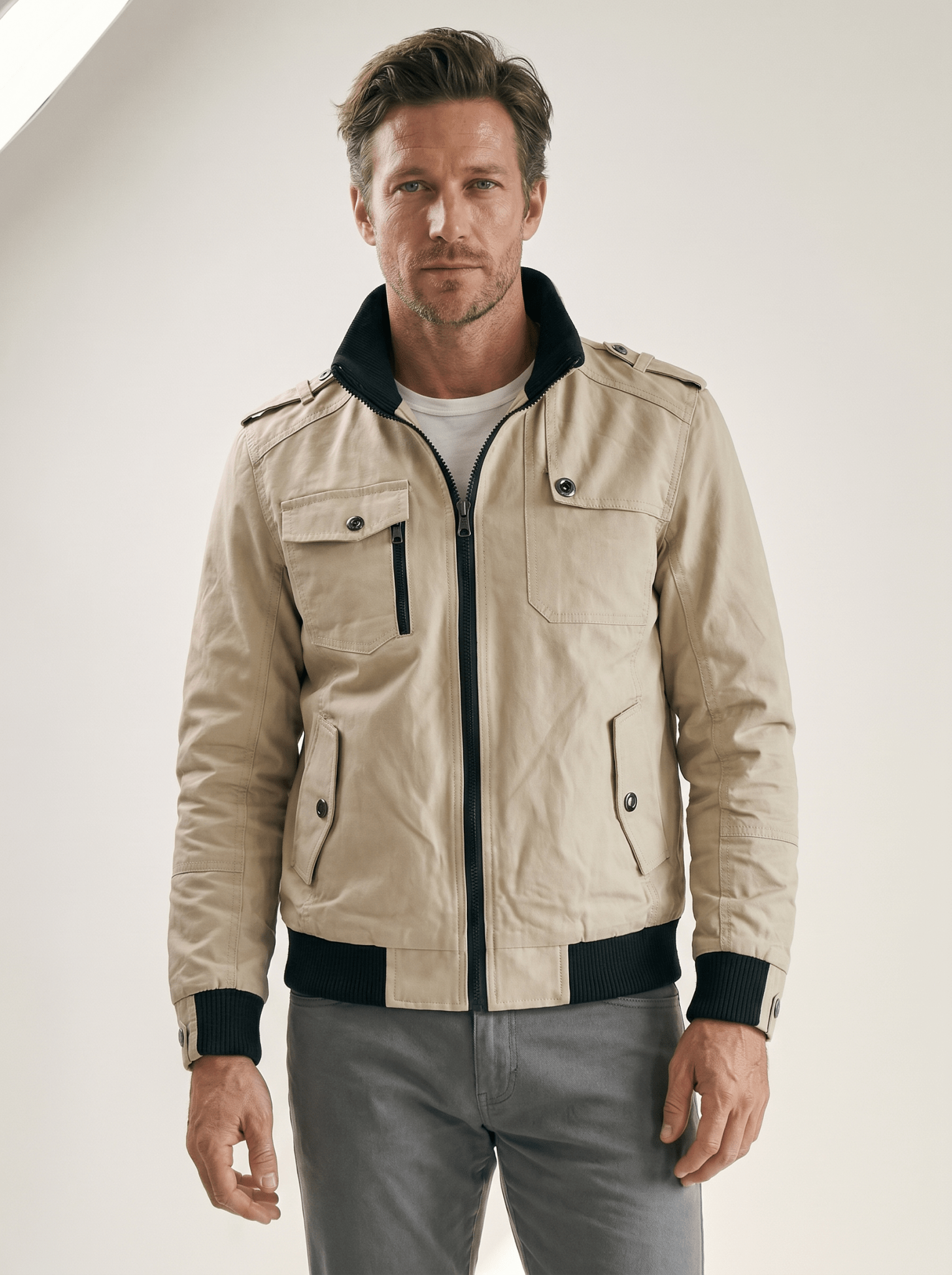 Military Stand - Collar Bomber Jacket - vencé