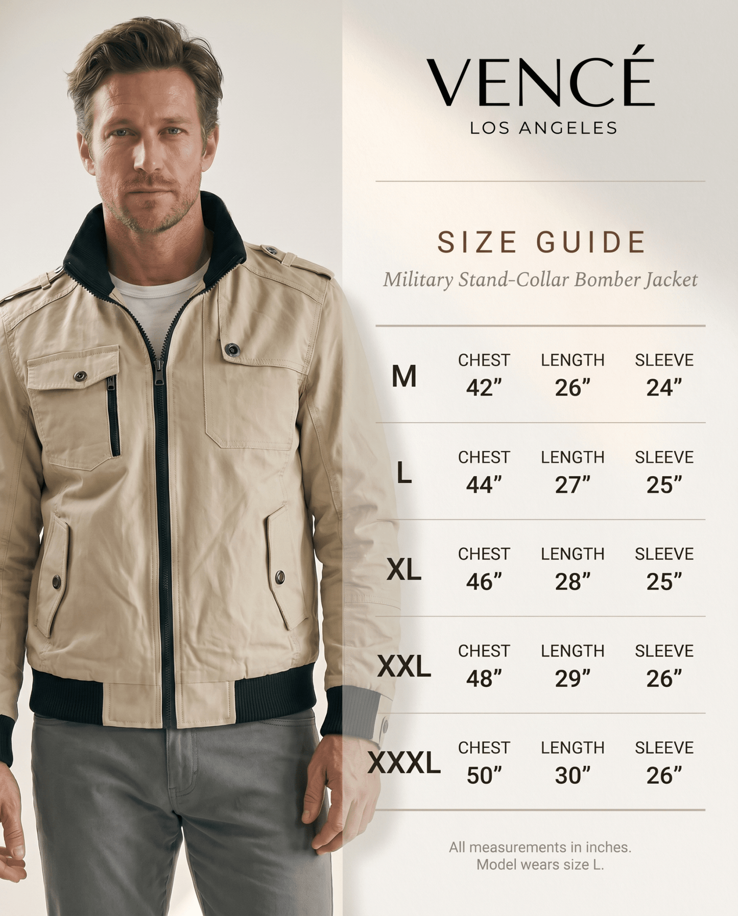 Military Stand - Collar Bomber Jacket - vencé