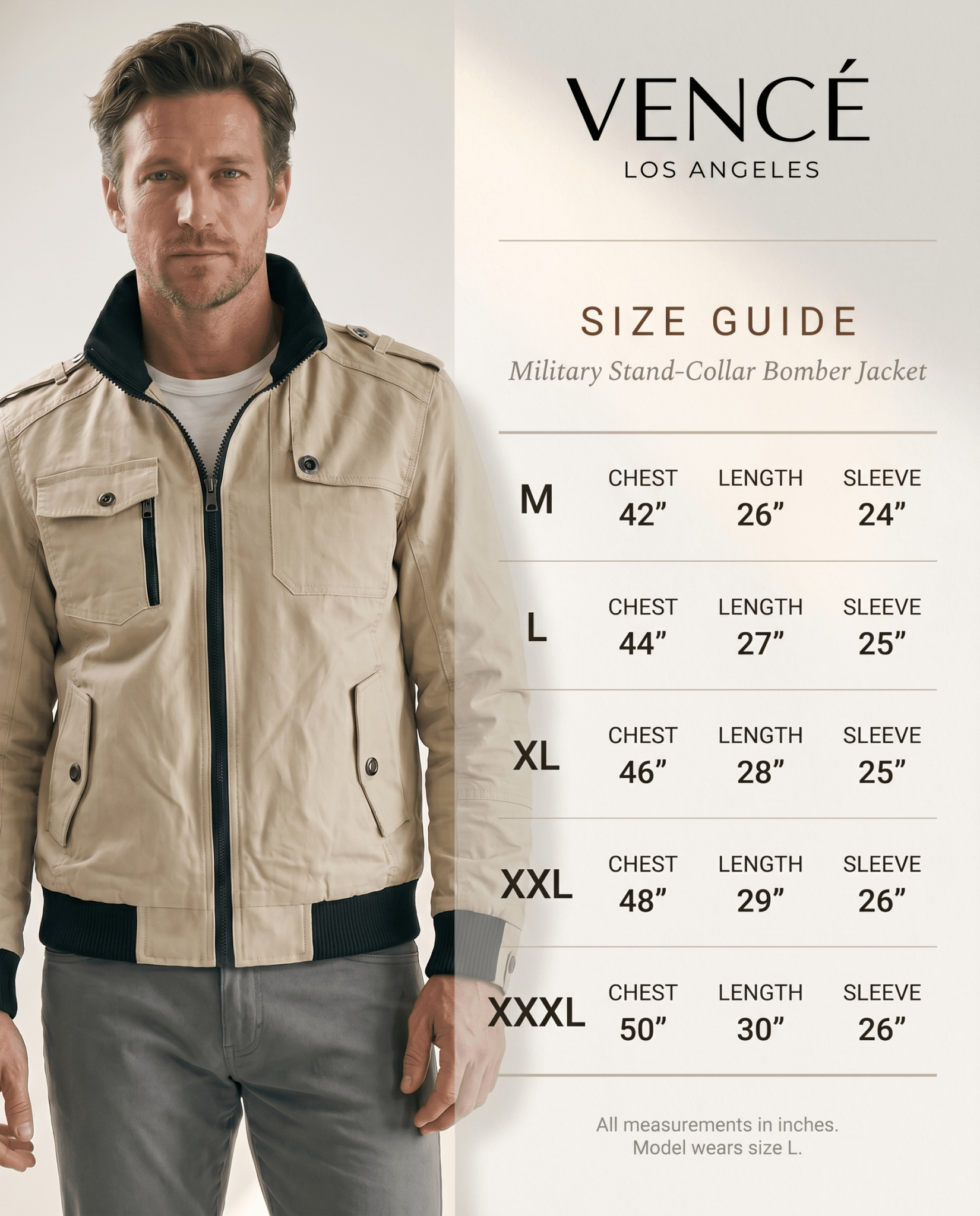 Military Stand - Collar Bomber Jacket - vencé