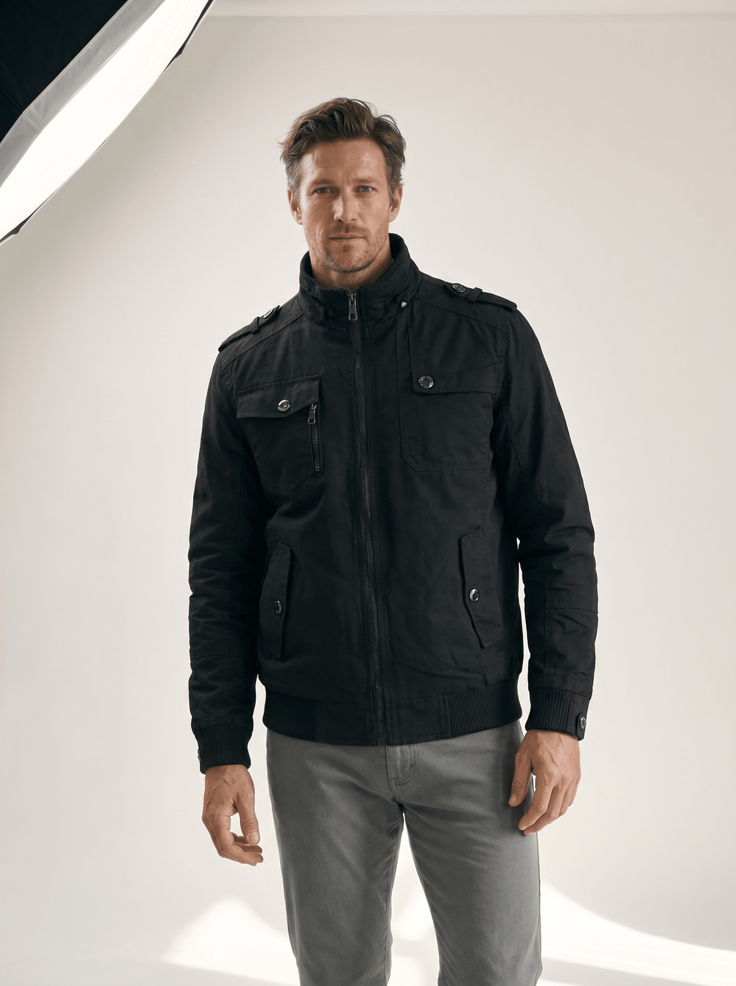 Military Stand - Collar Bomber Jacket - vencé