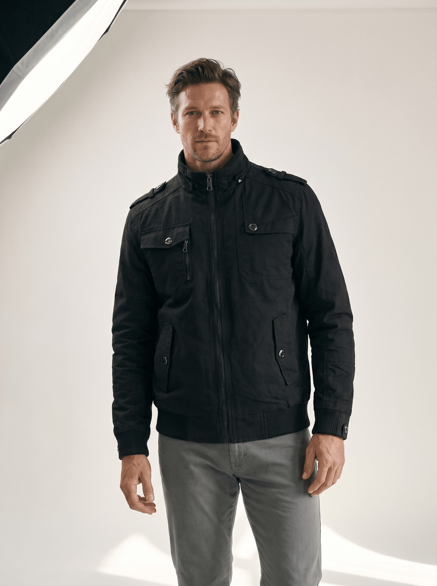 Military Stand - Collar Bomber Jacket - vencé