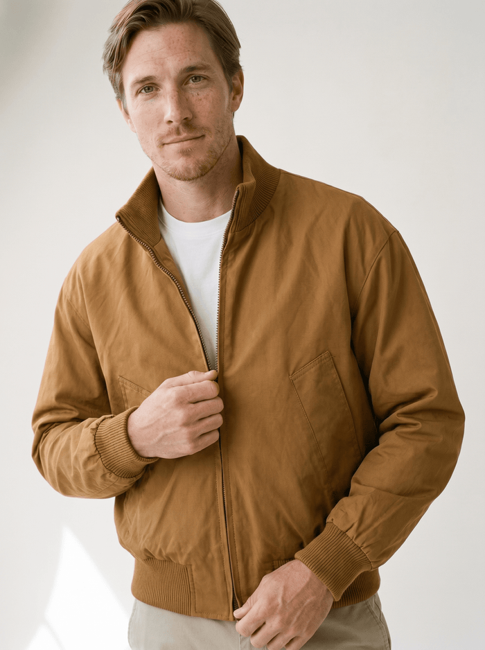 Oversized Stand-Collar Mens Bomber Jacket