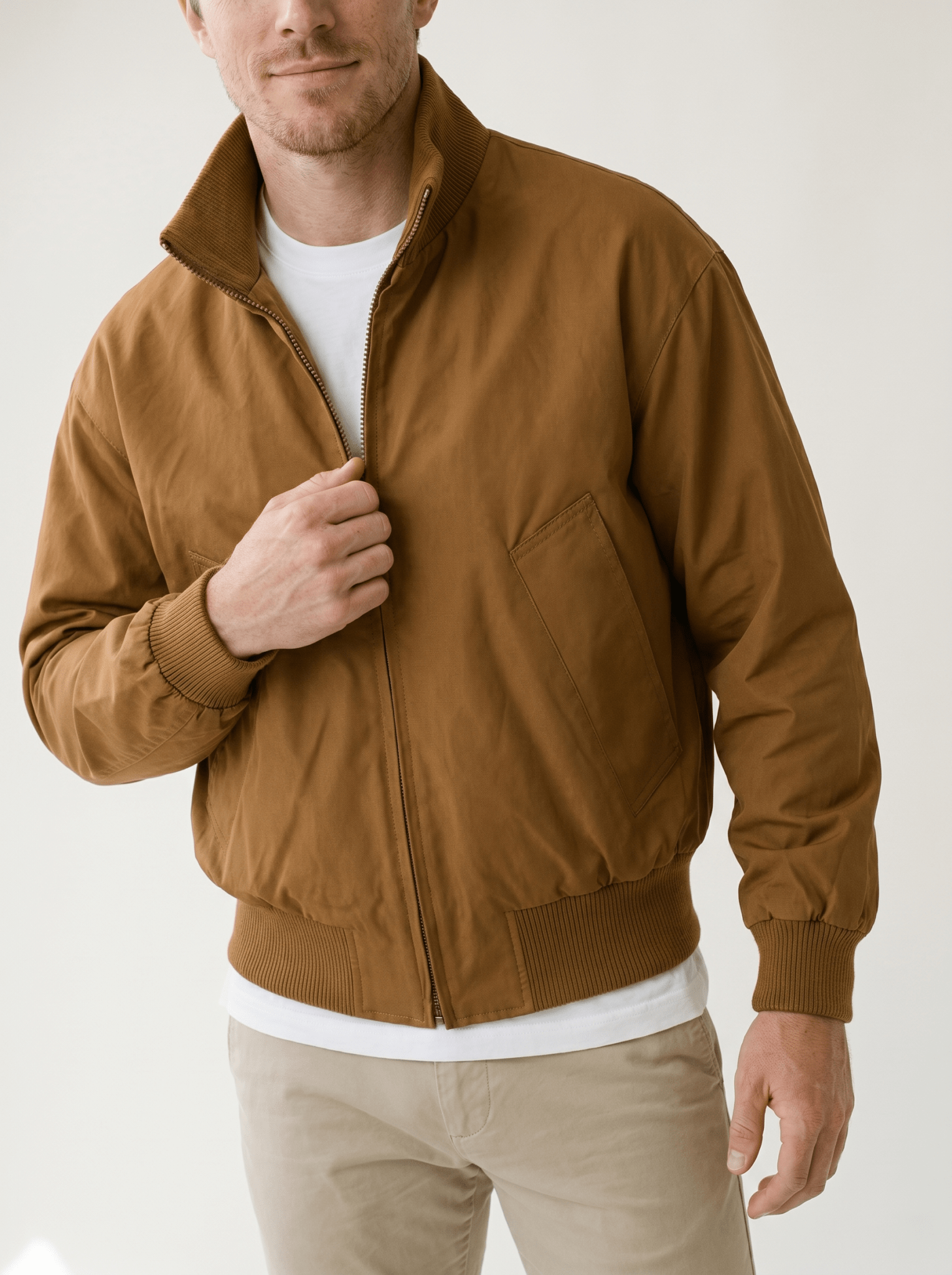 Oversized Stand - Collar Mens Bomber Jacket - vencé