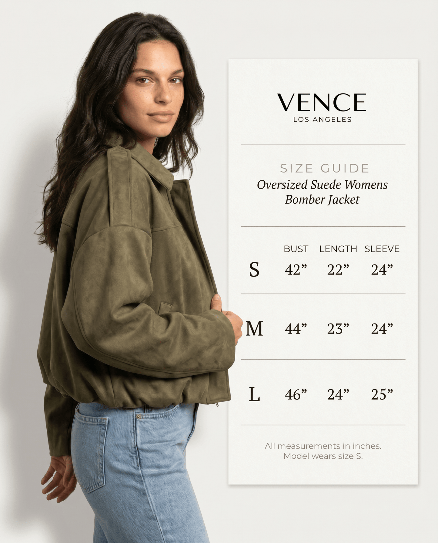 Oversized Suede Womens Bomber Jacket - vencé