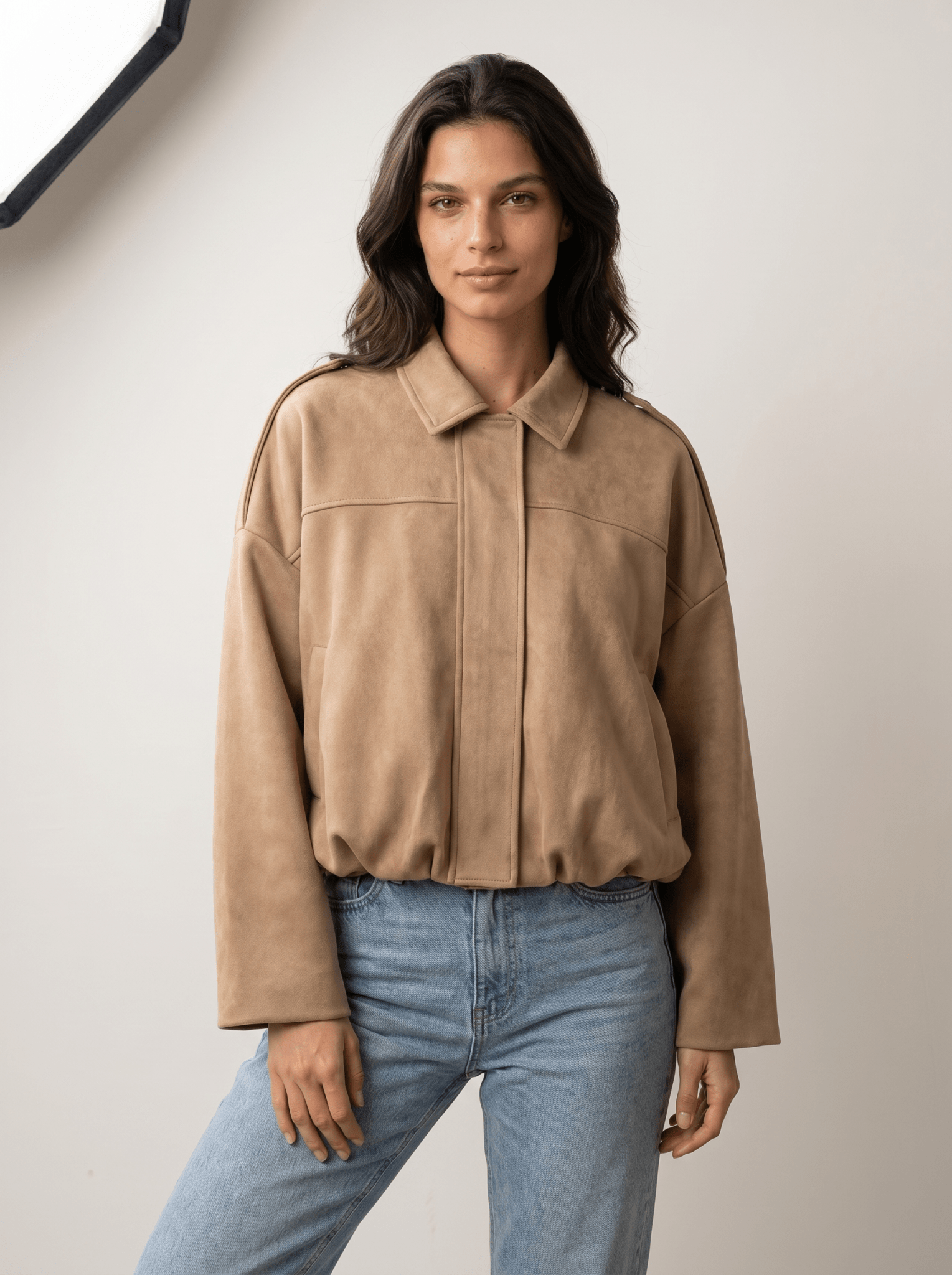 Oversized Suede Womens Bomber Jacket - vencé