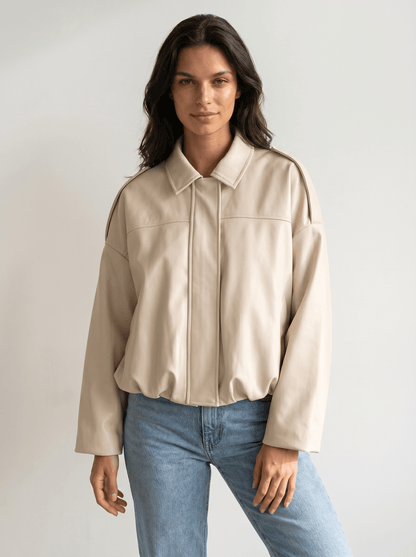 Oversized Suede Womens Bomber Jacket - vencé