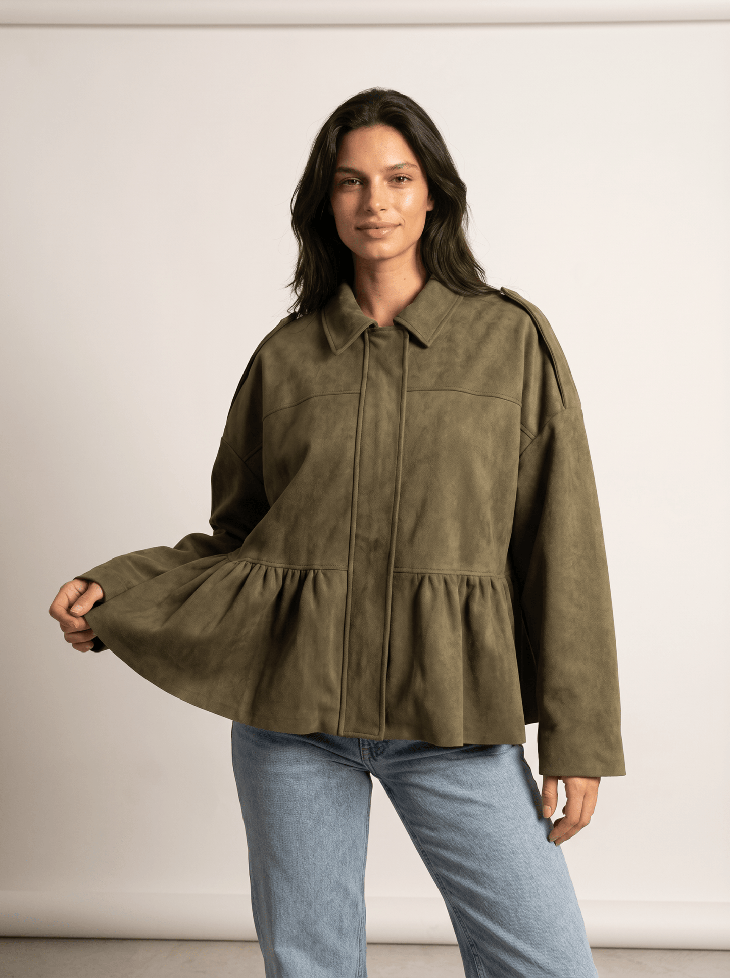Oversized Suede Womens Bomber Jacket - vencé