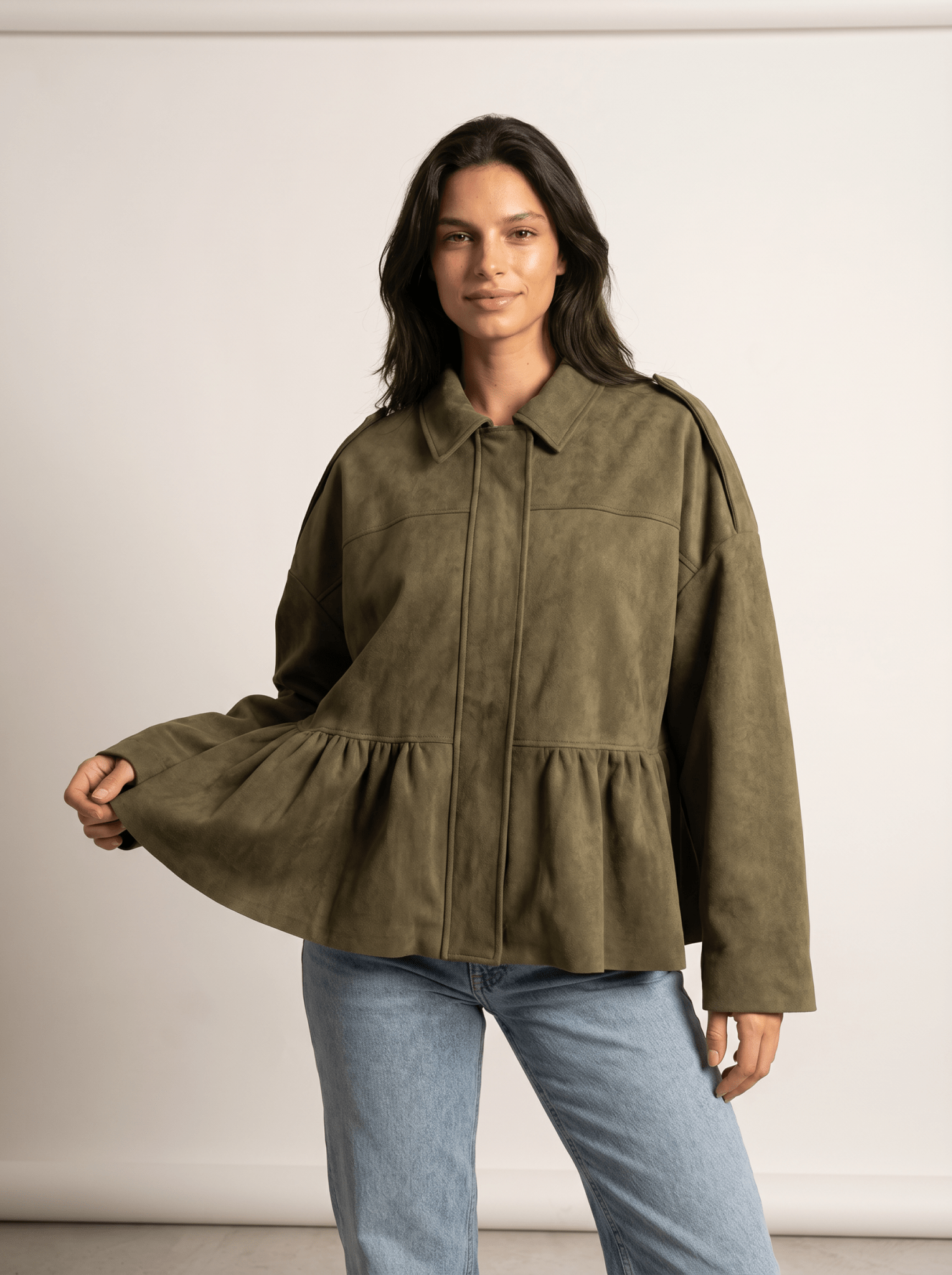 Oversized Suede Womens Bomber Jacket - vencé