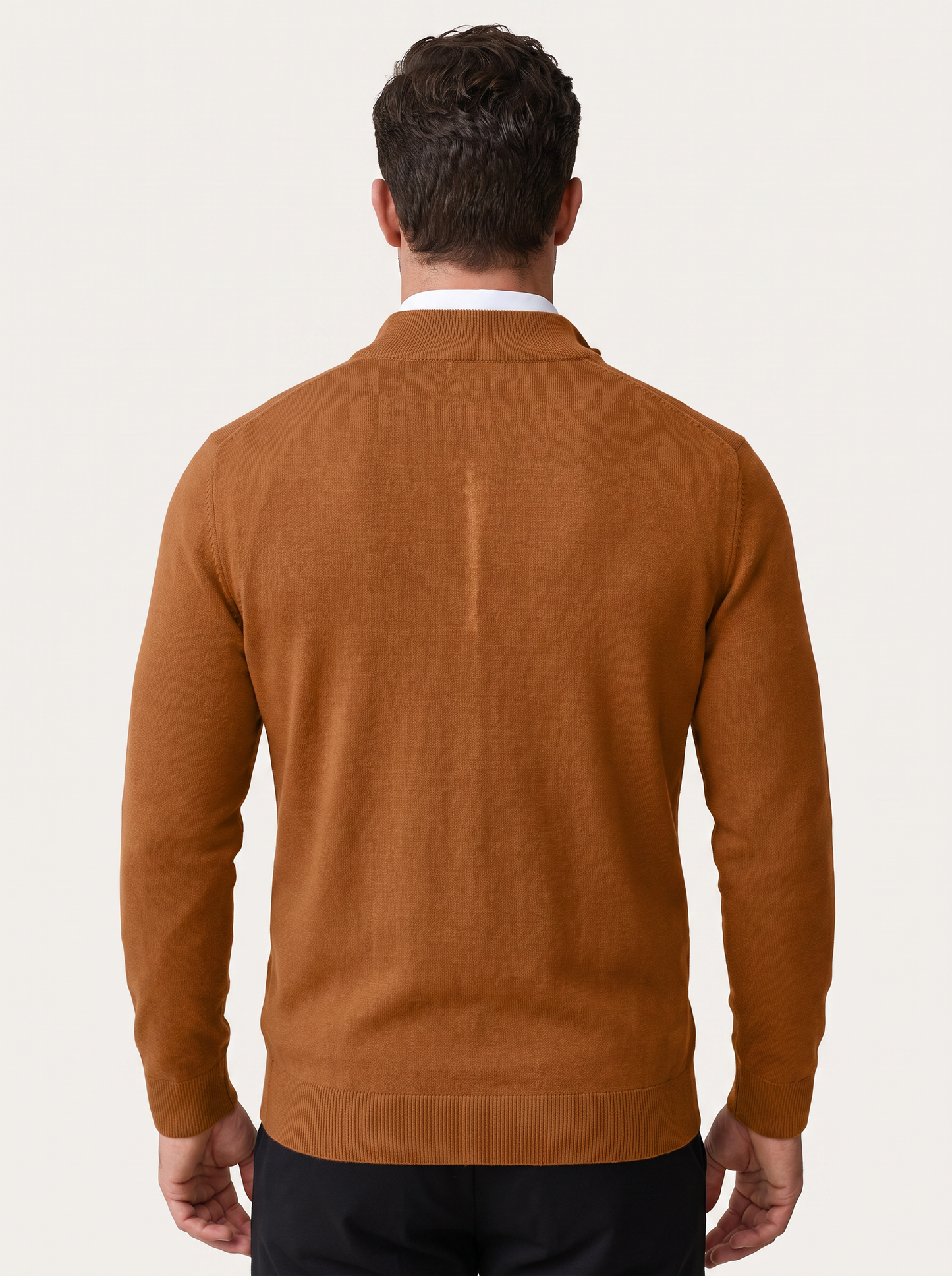 Quarter-Zip Mock Neck Knit Pullover