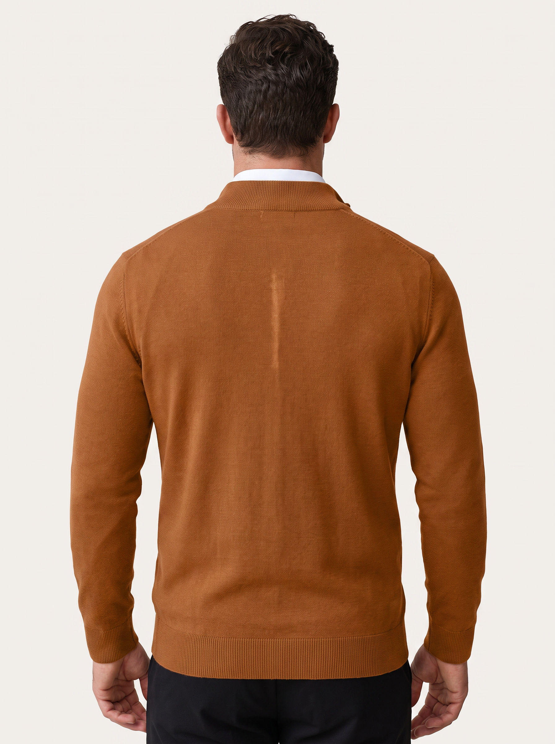 Quarter-Zip Mock Neck Knit Pullover