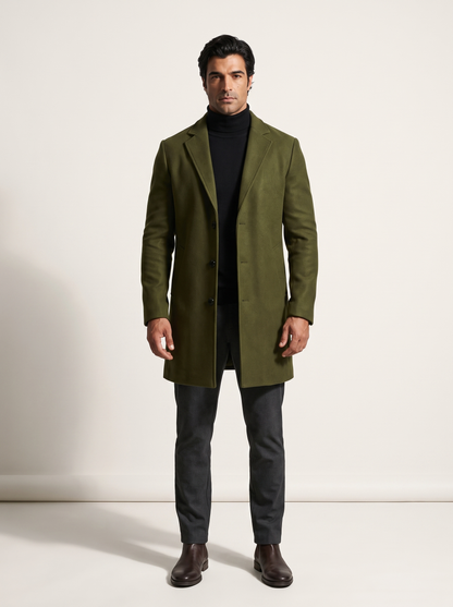 Single-Breasted Wool Overcoat