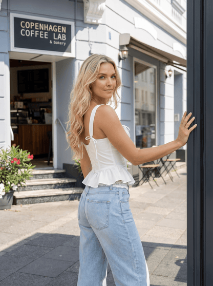 Pearl Corset Peplum Top - vencé