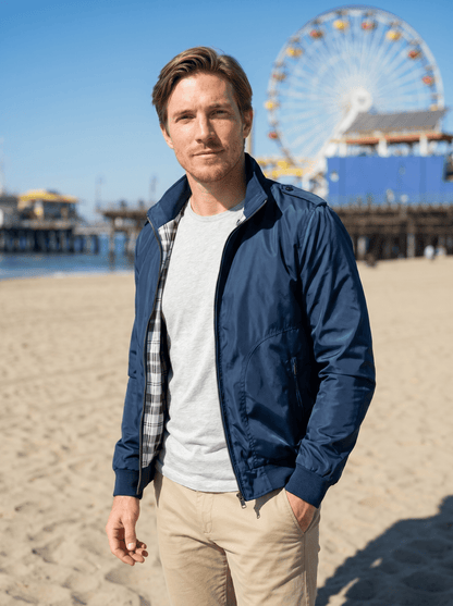 Plaid - Lined Stand - Collar Mens Bomber Jacket - vencé