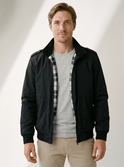 Plaid - Lined Stand - Collar Mens Bomber Jacket - vencé