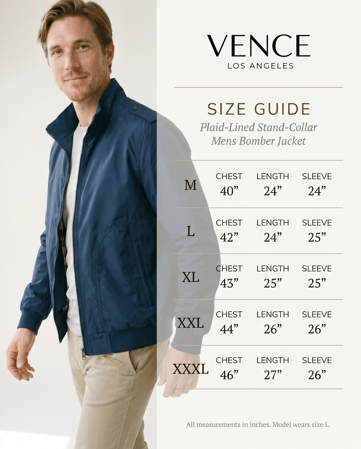 Plaid - Lined Stand - Collar Mens Bomber Jacket - vencé