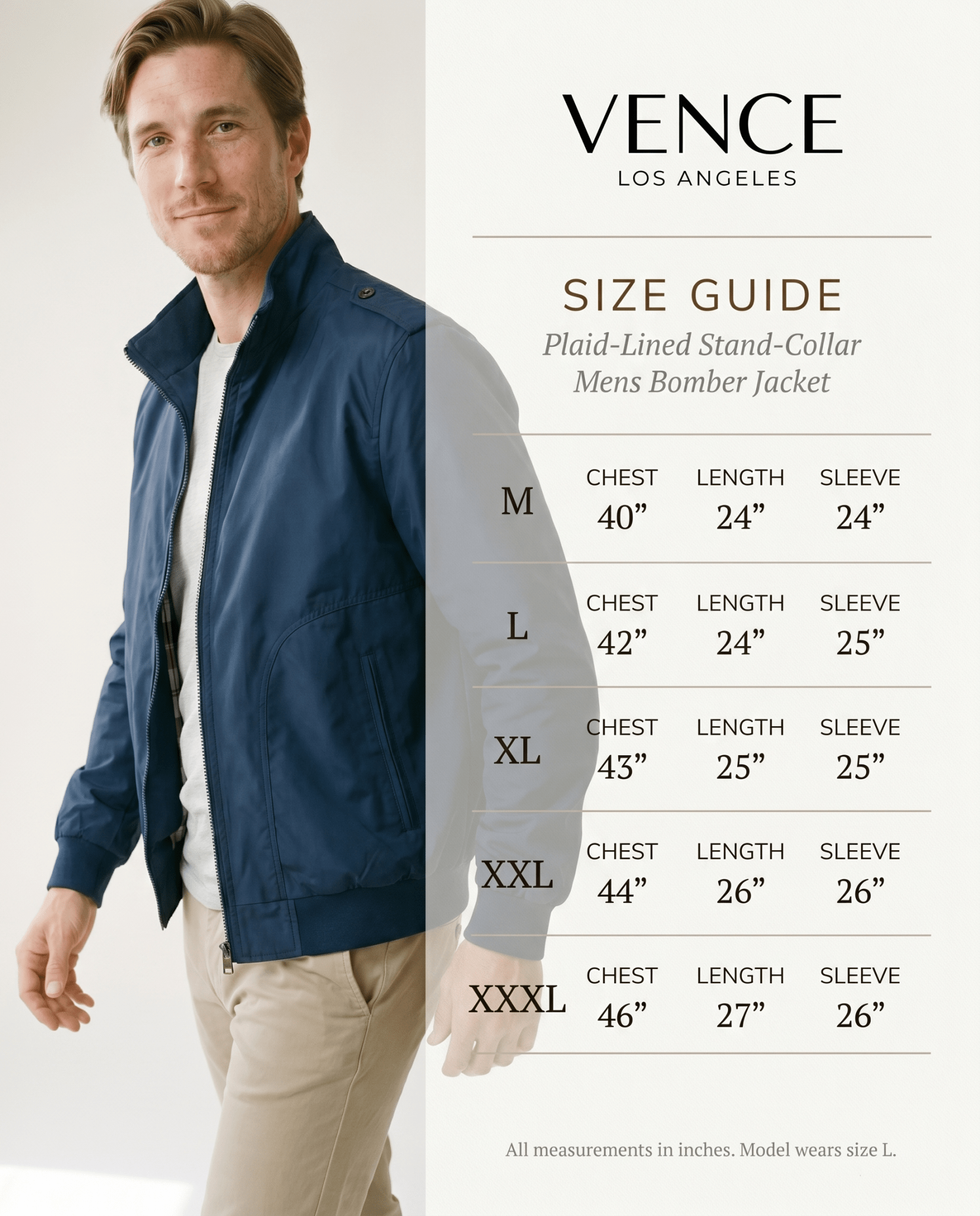 Plaid - Lined Stand - Collar Mens Bomber Jacket - vencé