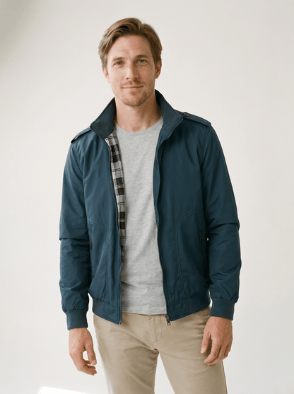 Plaid - Lined Stand - Collar Mens Bomber Jacket - vencé