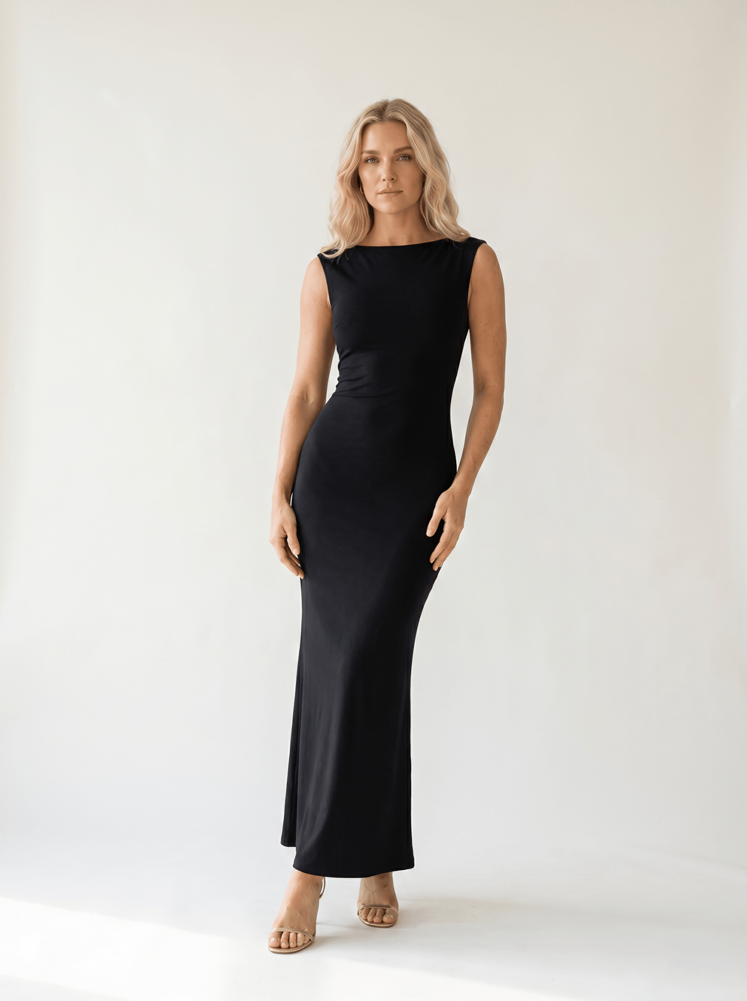 Polyester Backless Bodycon Dress - vencé
