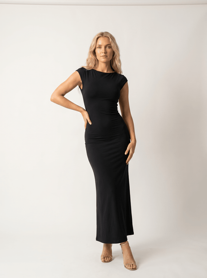 Polyester Backless Bodycon Dress - vencé