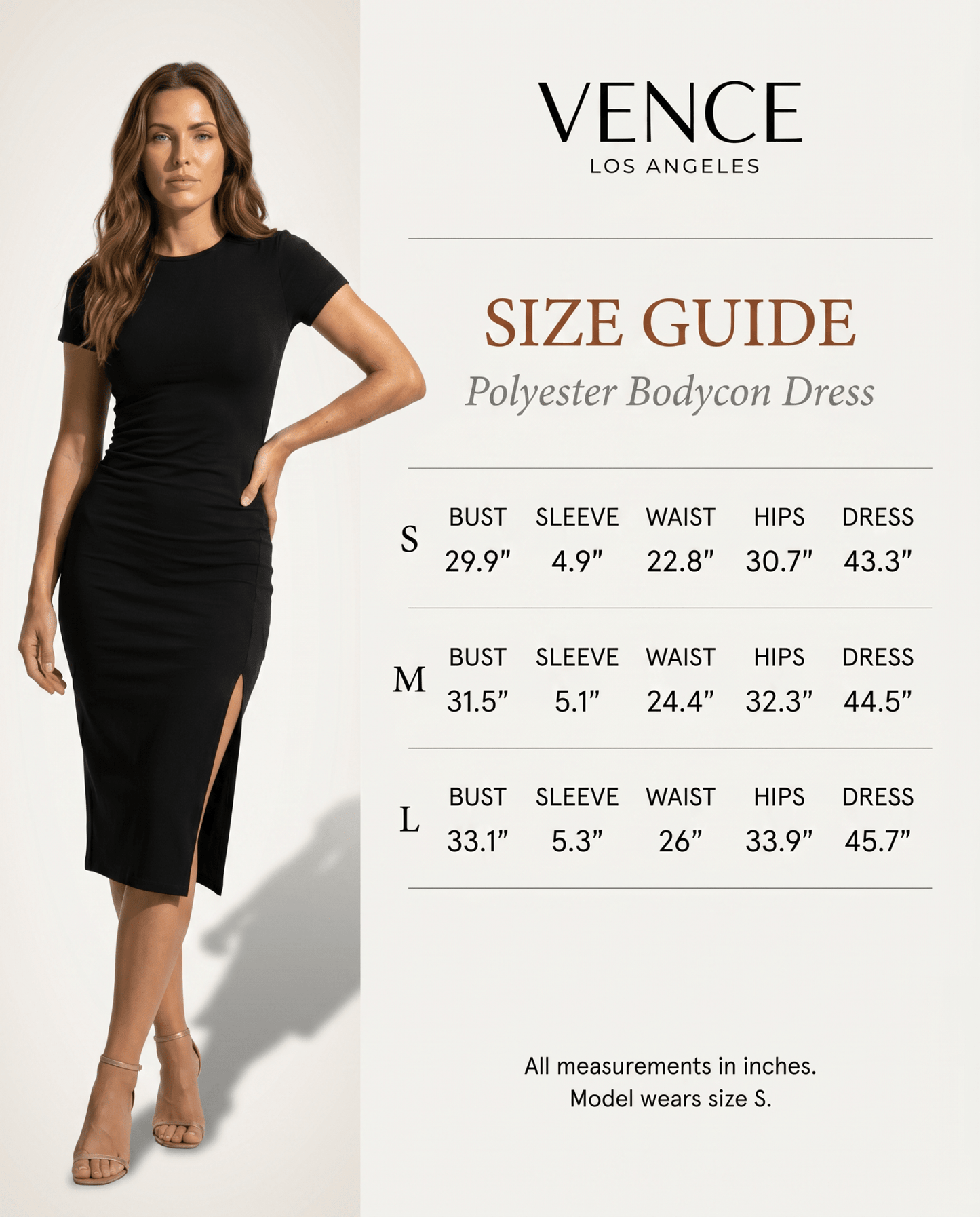 Polyester Bodycon Dress - vencé