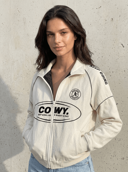 Print-Logo Womens Varsity Bomber Jacket - vencé