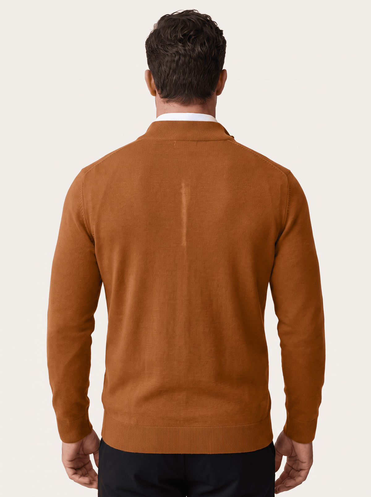 Quarter-Zip Mock Neck Knit Pullover - vencé