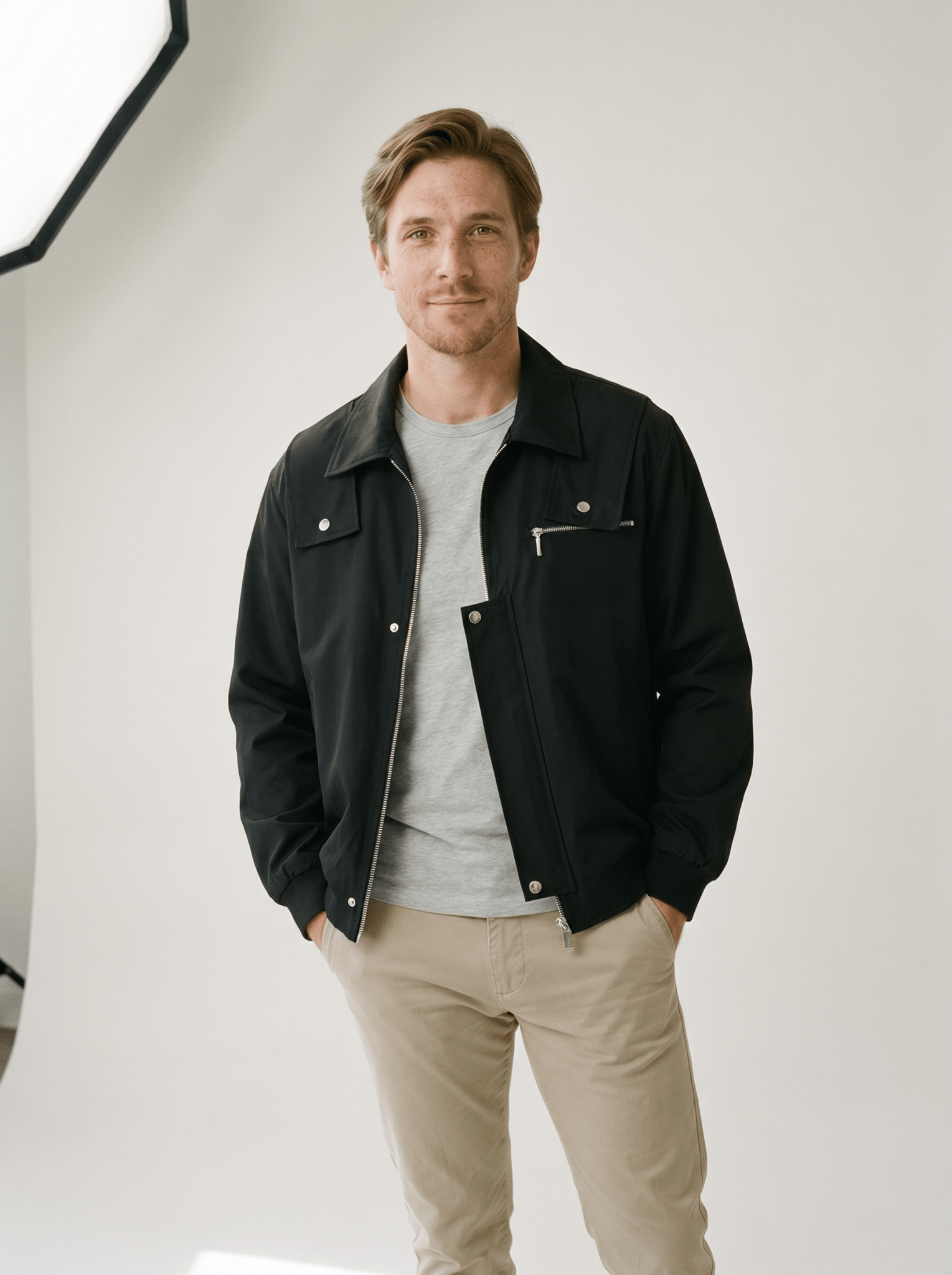 Retro Lapel Mens Bomber Jacket - vencé
