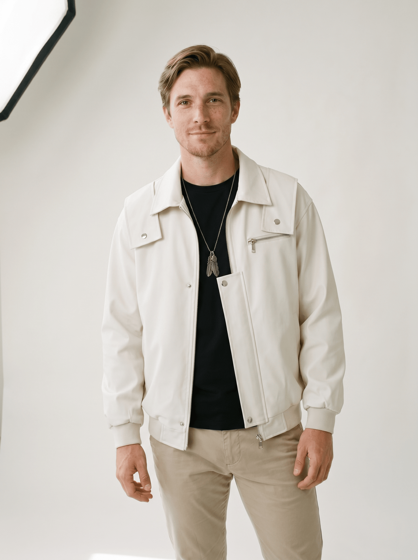 Retro Lapel Mens Bomber Jacket - vencé
