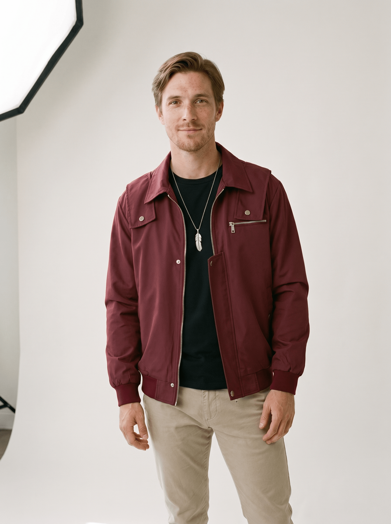 Retro Lapel Mens Bomber Jacket - vencé