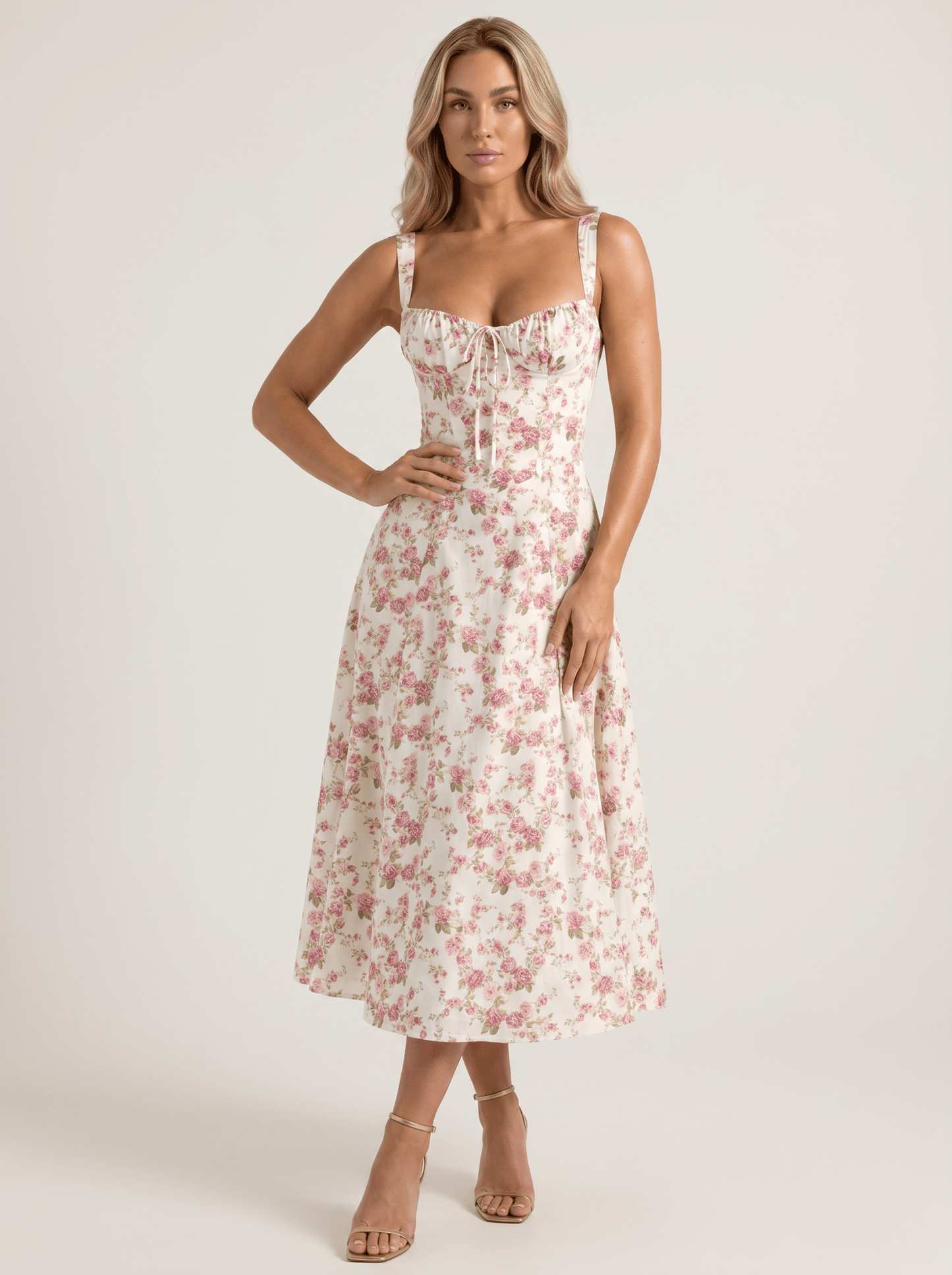 Romantic Corset Midi Dress - vencé