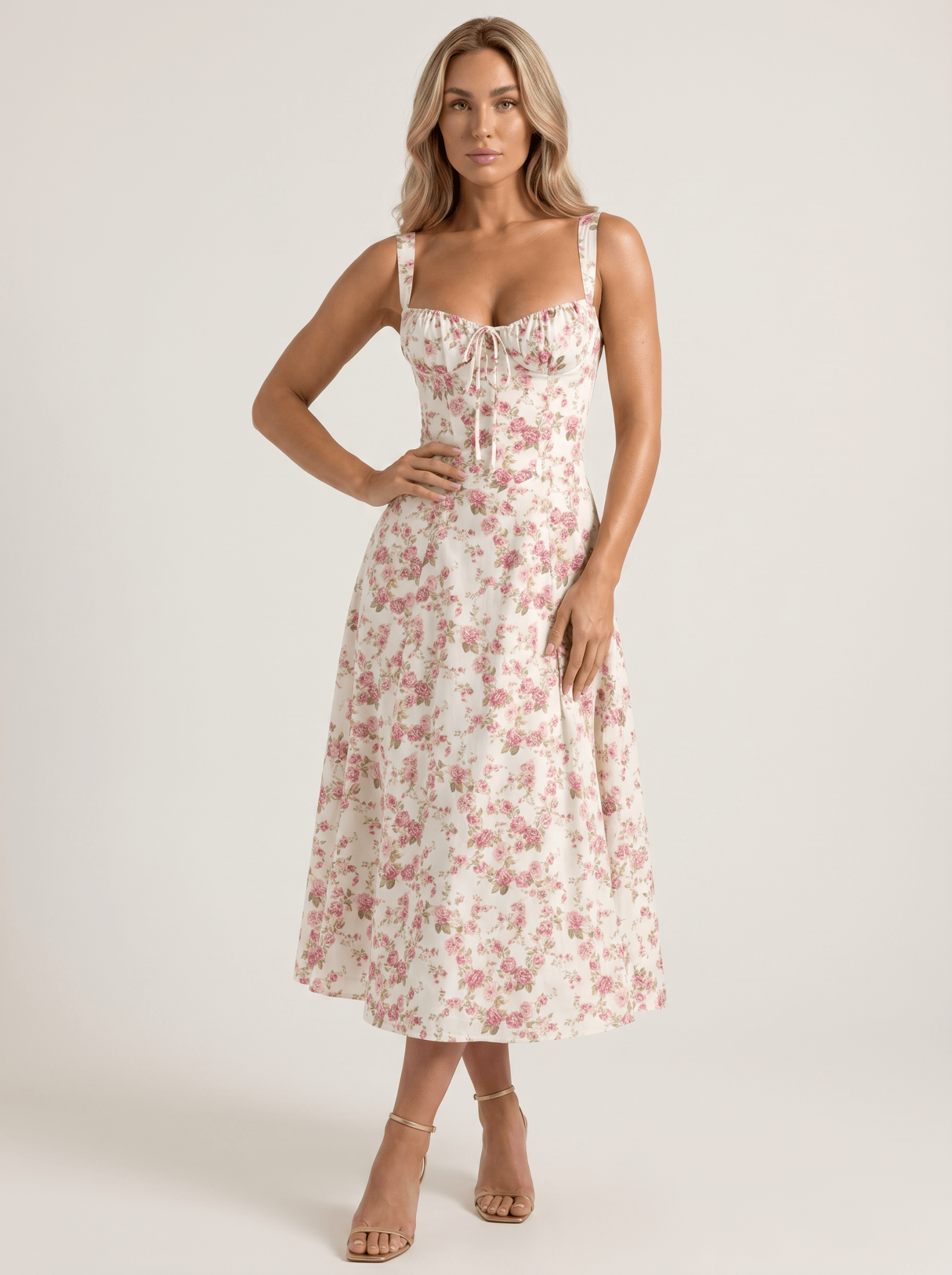 Romantic Corset Midi Dress - vencé