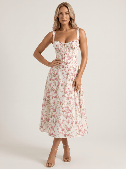 Romantic Corset Midi Dress - vencé