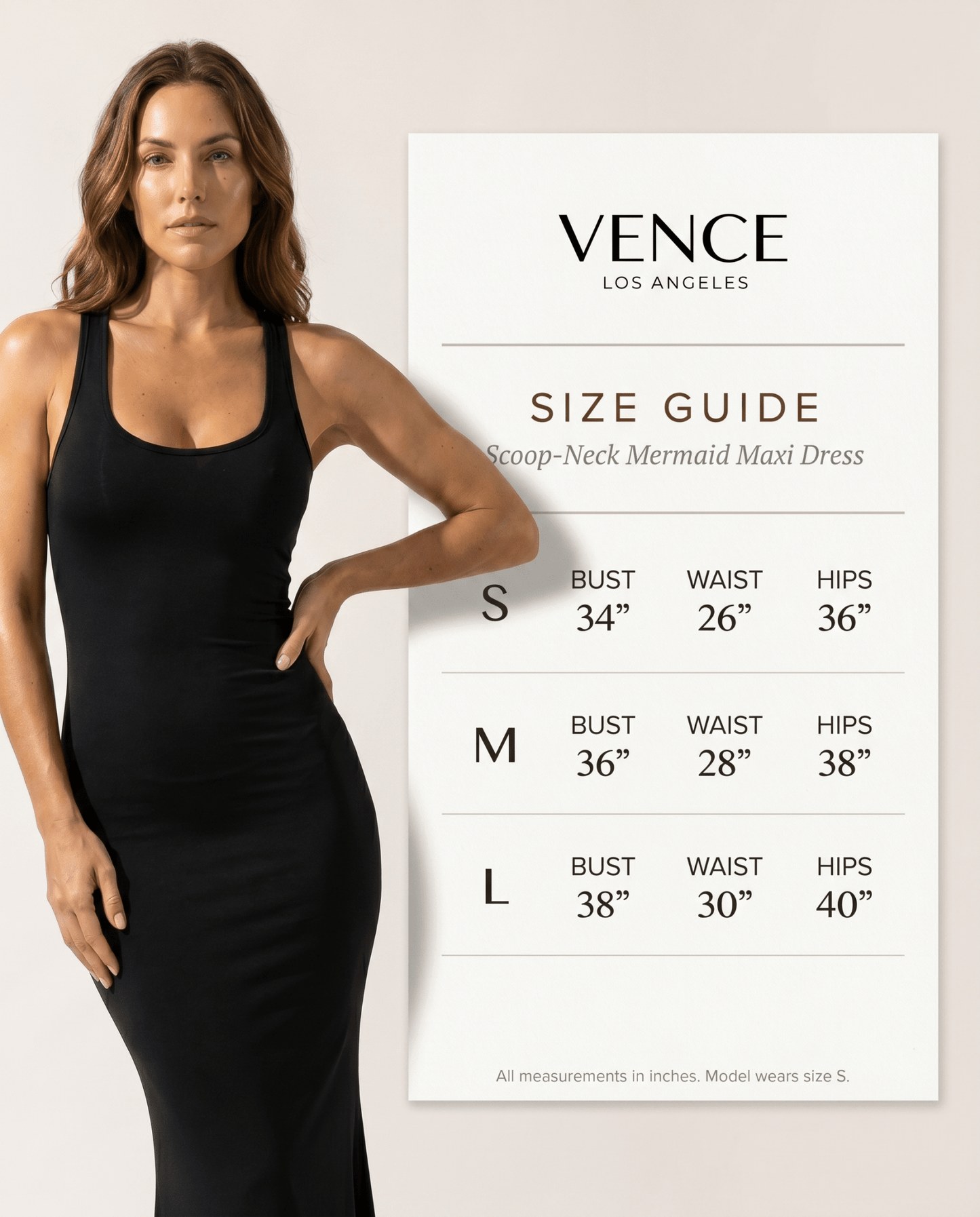 Scoop-Neck Mermaid Maxi Dress - vencé