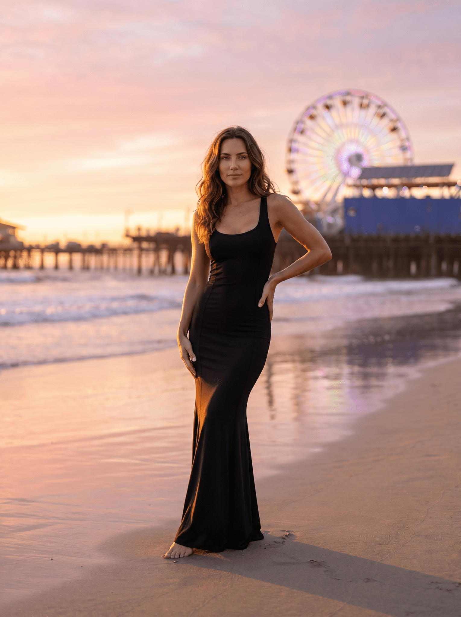 Scoop-Neck Mermaid Maxi Dress S