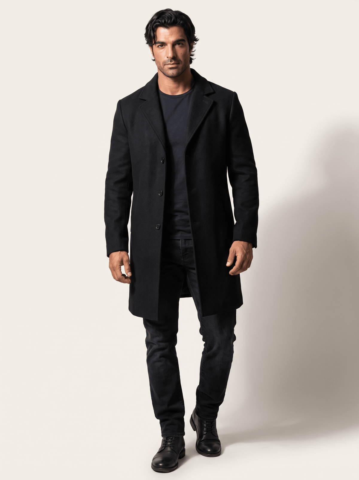 Single-Breasted Wool Overcoat - vencé