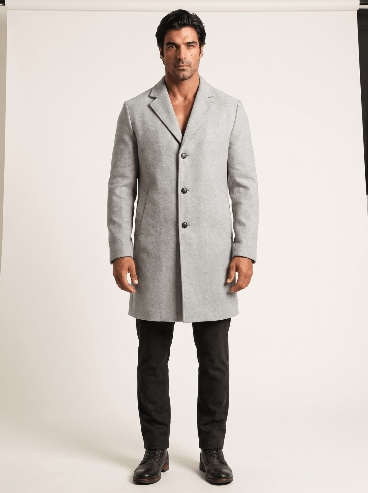 Single-Breasted Wool Overcoat - vencé