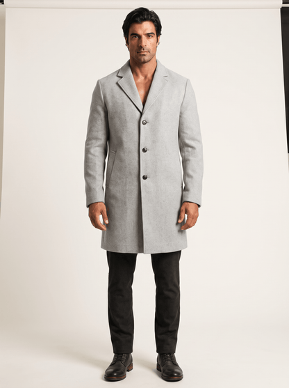 Single-Breasted Wool Overcoat - vencé
