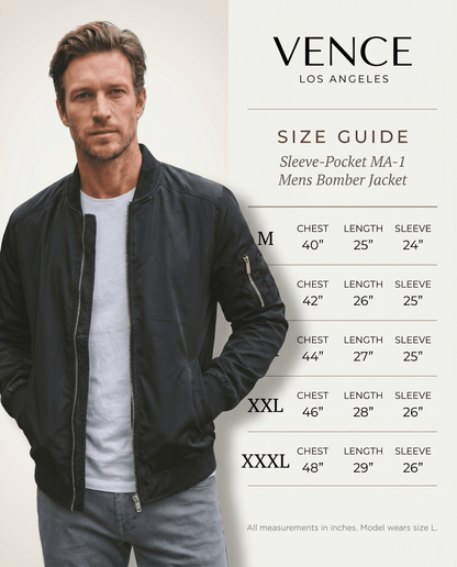 Sleeve - Pocket MA - 1 Mens Bomber Jacket - vencé