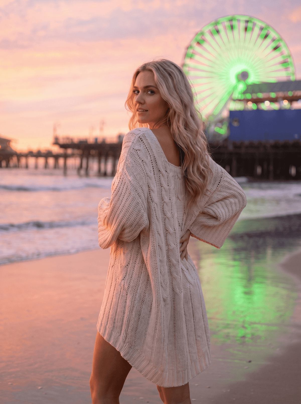 Sleeveless Round-Neck Knit Cape - vencé