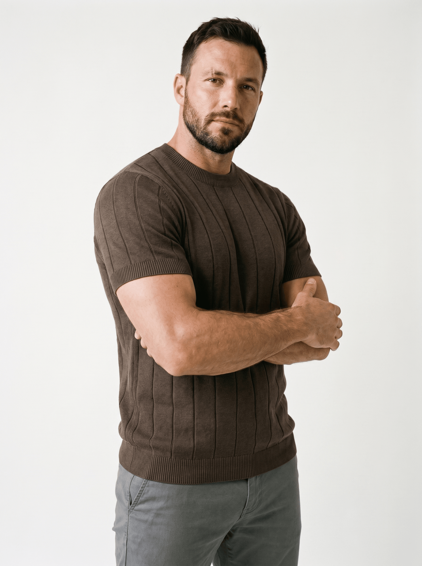 Slim Crew Knit Tee - vencé