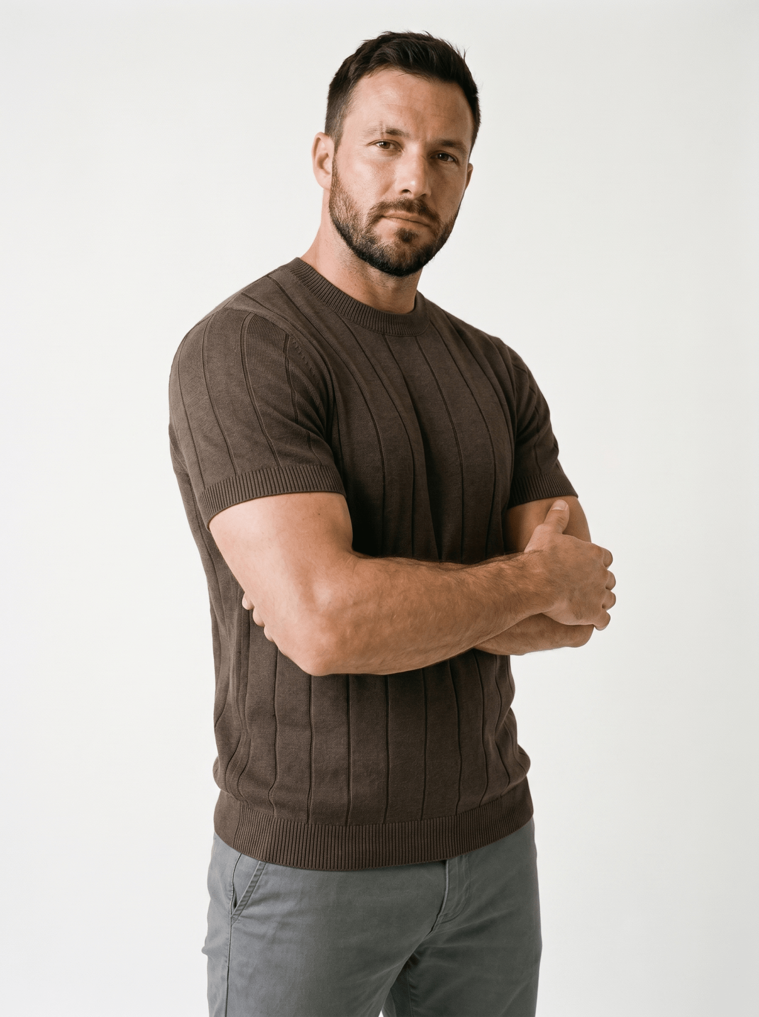 Slim Crew Knit Tee - vencé