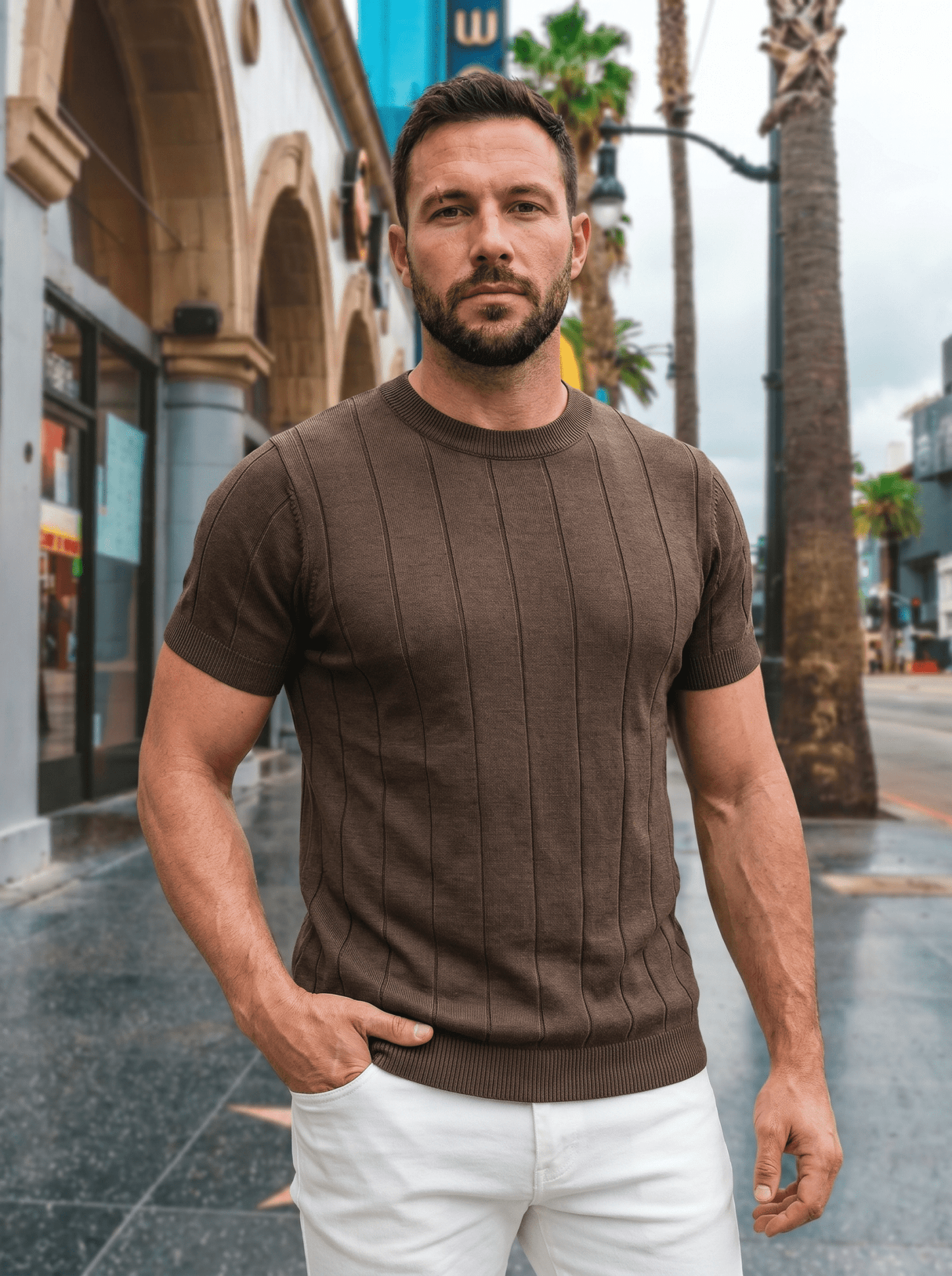 Slim Crew Knit Tee - vencé