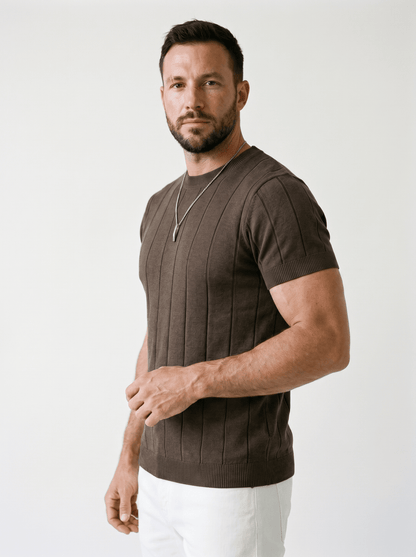 Slim Crew Knit Tee - vencé