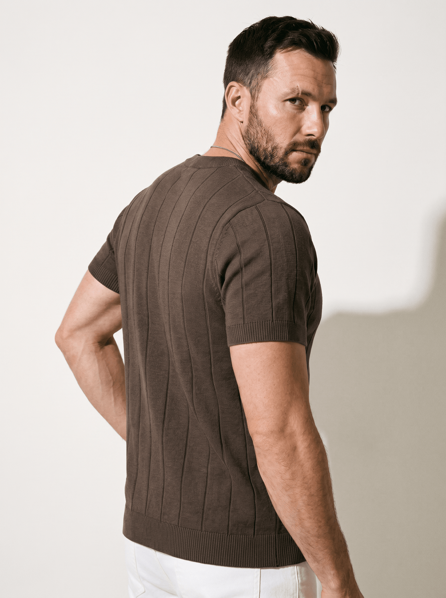 Slim Crew Knit Tee - vencé