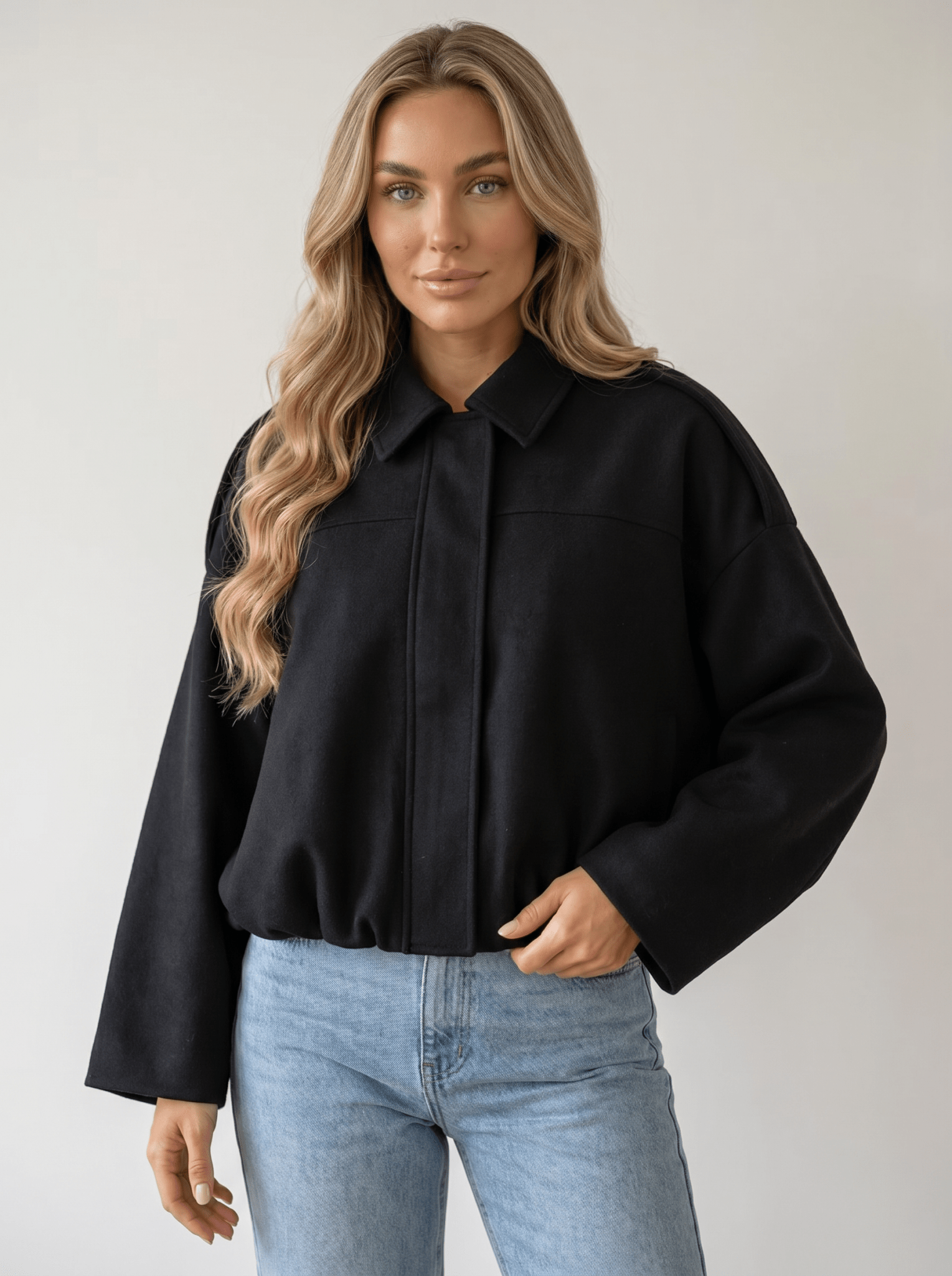 Soft - Suede Drop - Shoulder Womens Bomber Jacket - vencé