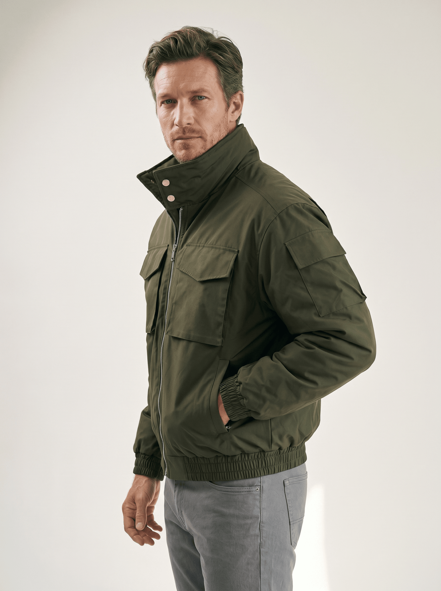Stand - Collar Padded Workwear Bomber Jacket - vencé