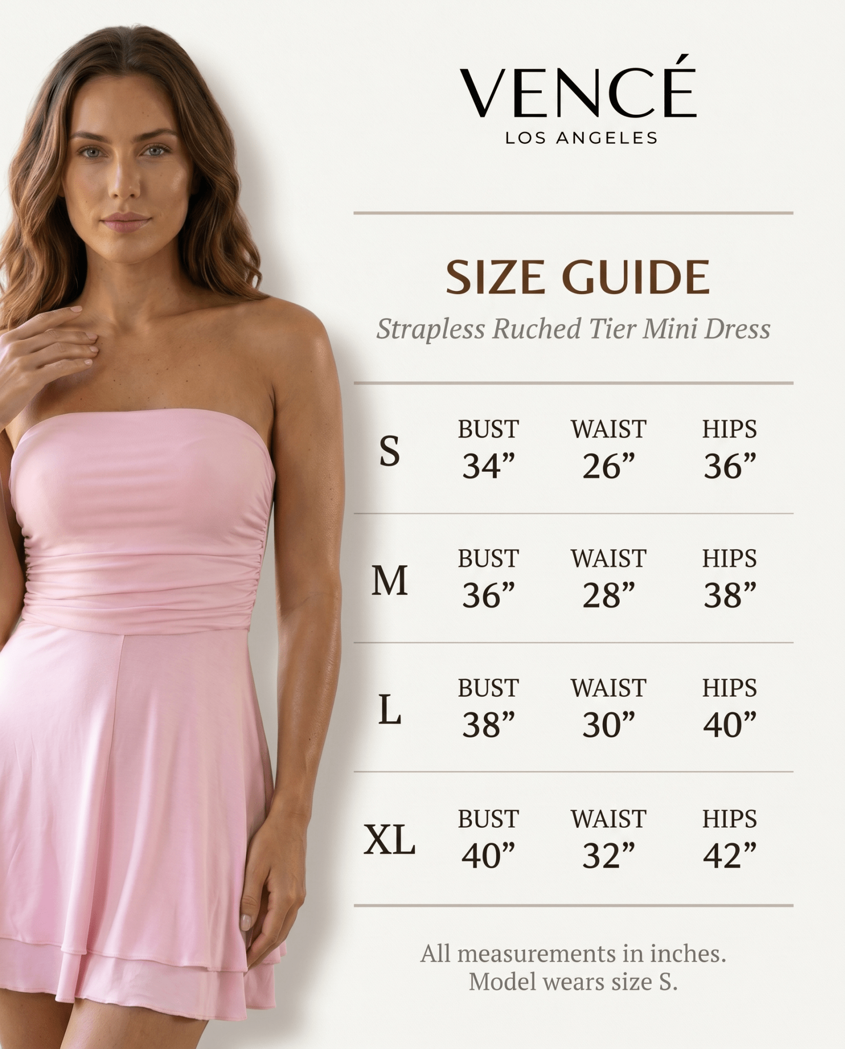 Strapless Ruched Tier Mini Dress - vencé