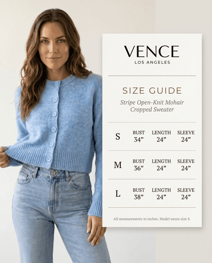 Stripe Open-Knit Mohair Cropped Sweater - vencé