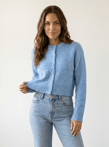 Stripe Open-Knit Mohair Cropped Sweater - vencé